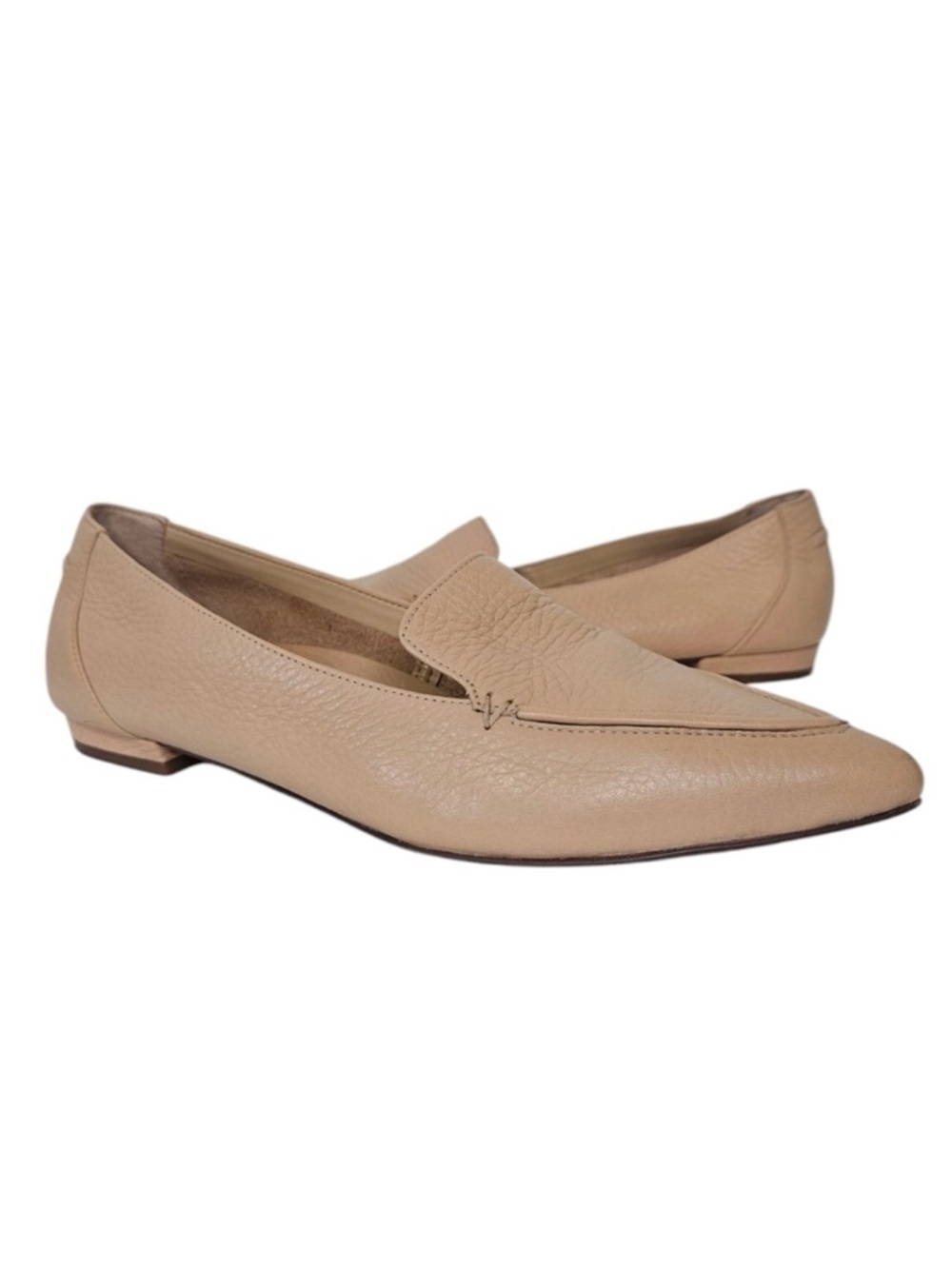 Vionic Women's Beige Leather Pointed-Toe Loafers